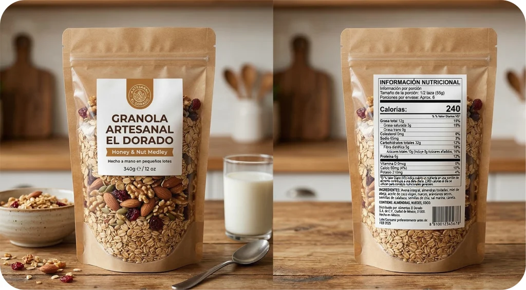 diseño de etiquetas para alimentos con estilo profesional