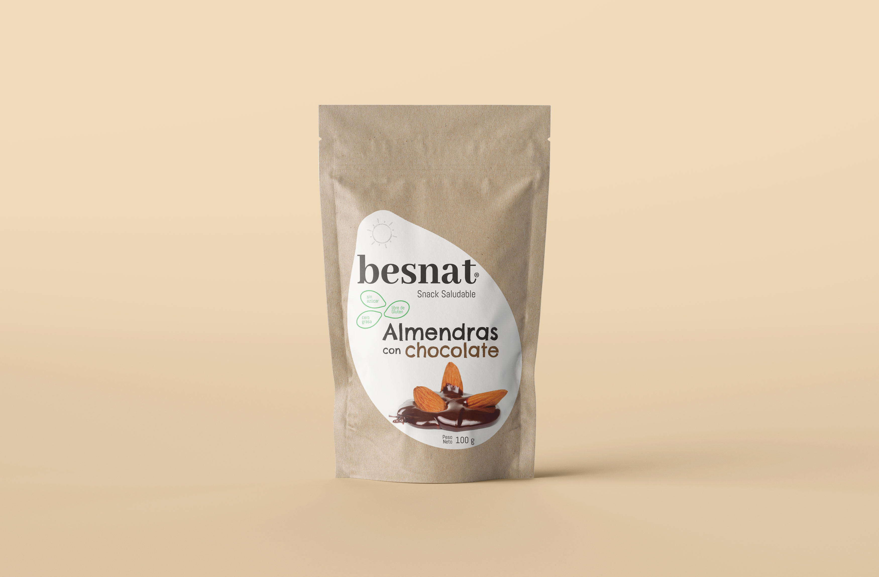 Label design - Besnat Almendras con chocolate