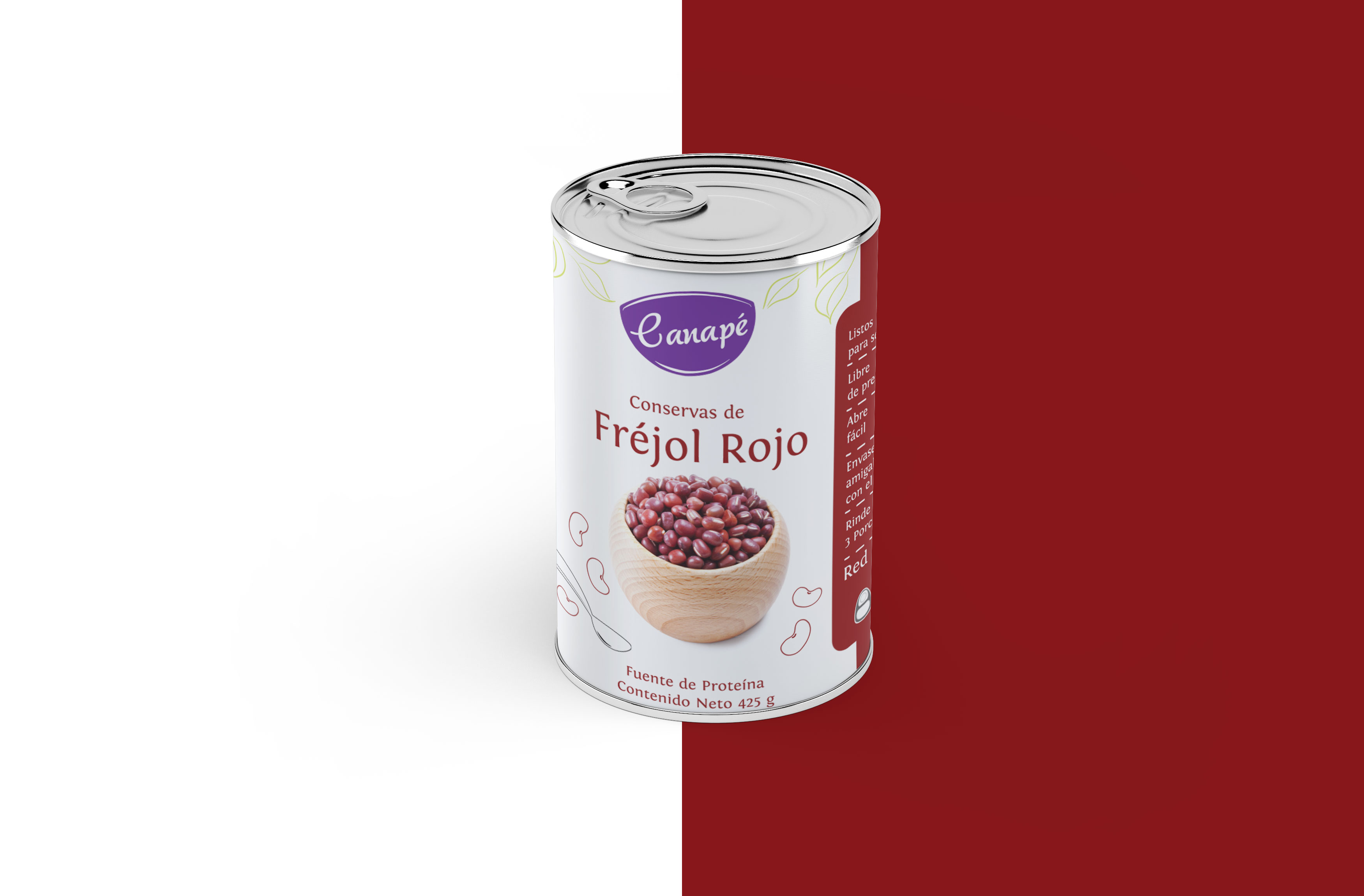 Label design - Canapé frejol rojo